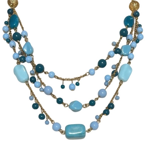 VINTAGE • Avon Turquoise Vegas Jewels Layering Necklace - Picture 1 of 4